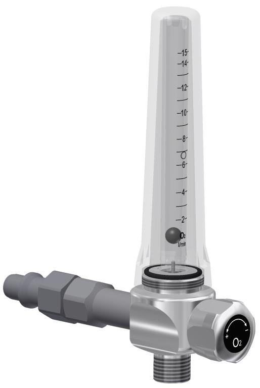 Flowmeter, NF, O2, 0-15l/min verlängert